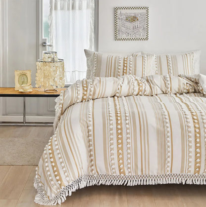 WanderWeave Pom-Stripe Bedding Set