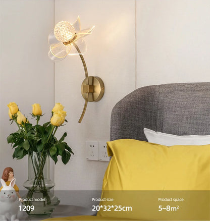 Aurora Bloom Brass Wall Light