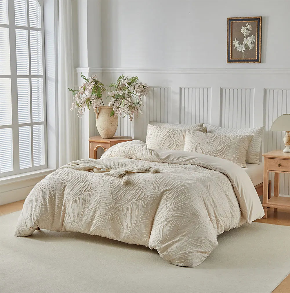 FeatherWhisper Textured Duvet Set