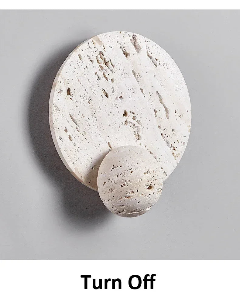 Oris Travertine Disc Sconce