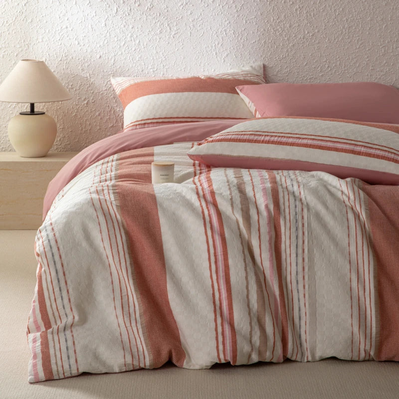 NORDÉLLE Cotton Stripe Duvet Cover Set