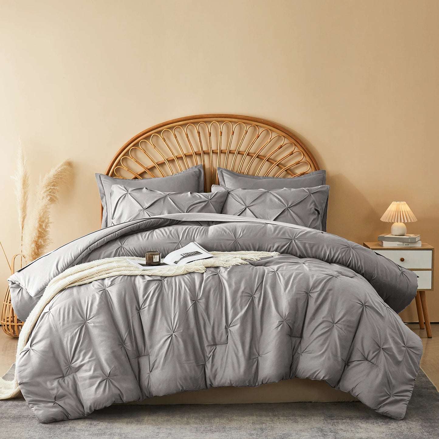 The Silver Pleat Comforter Set