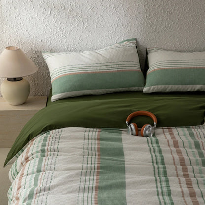 NORDÉLLE Cotton Stripe Duvet Cover Set