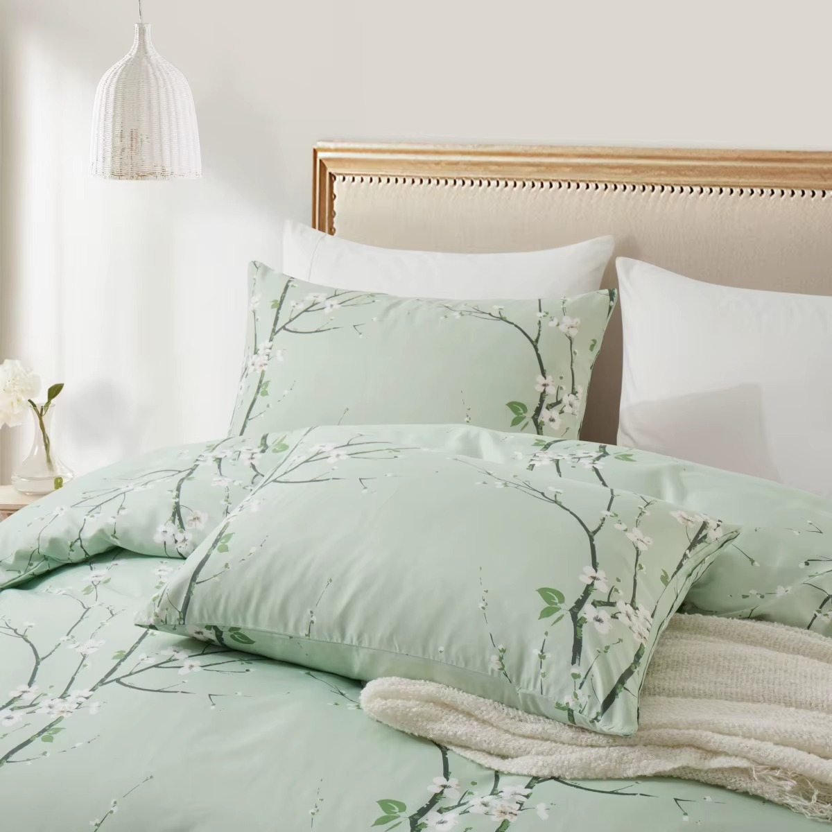 Sakura Spring Green Duvet Cover Set