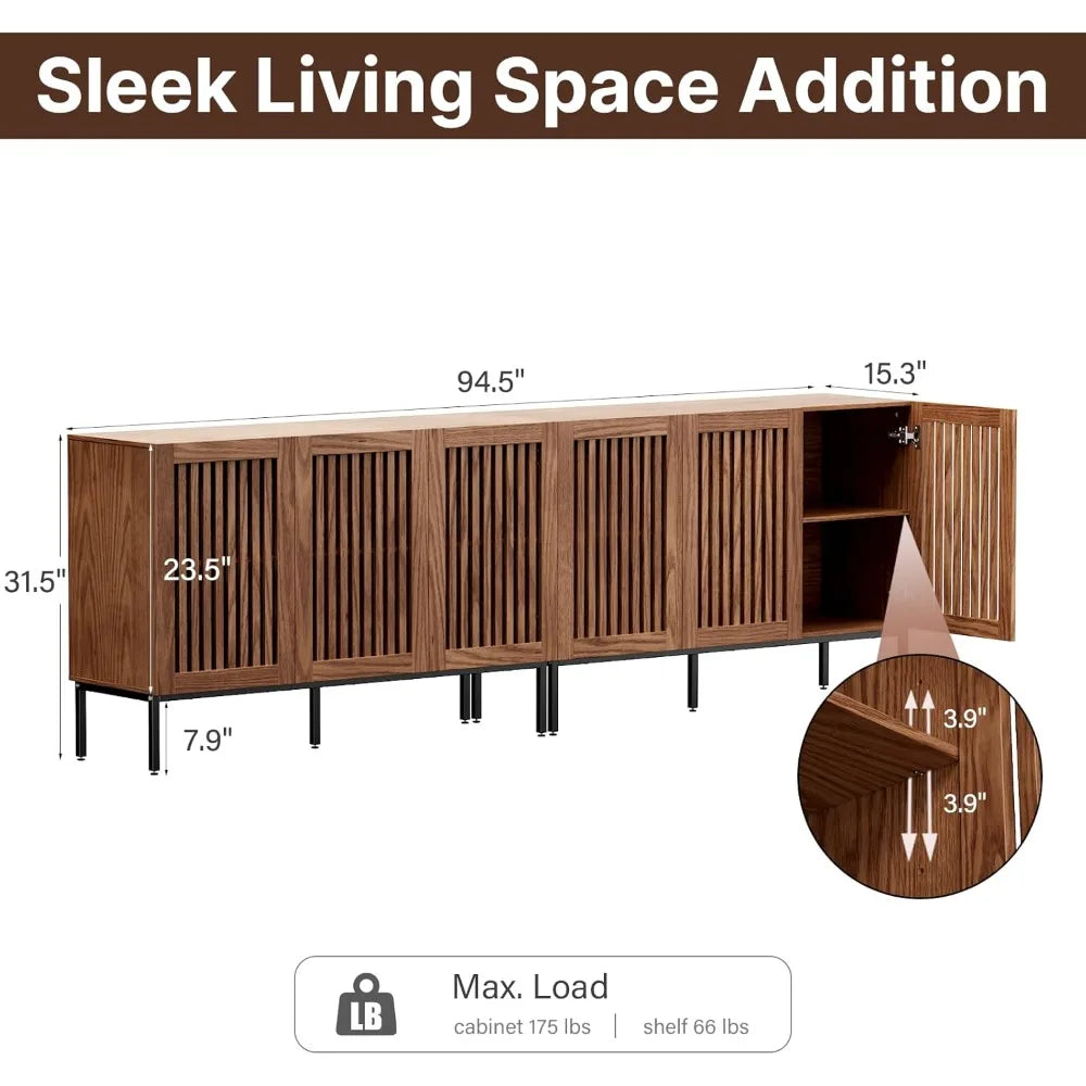 Alderline Slatted Media Console