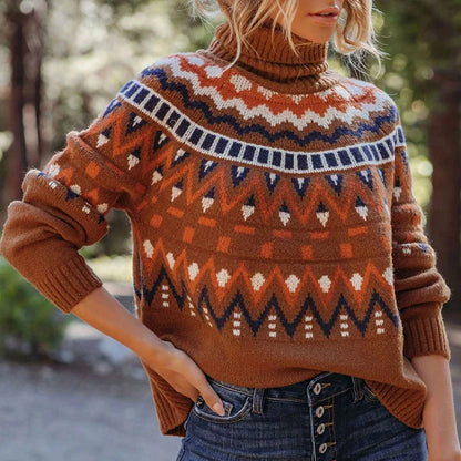 Autumn Geometric Knit Sweater