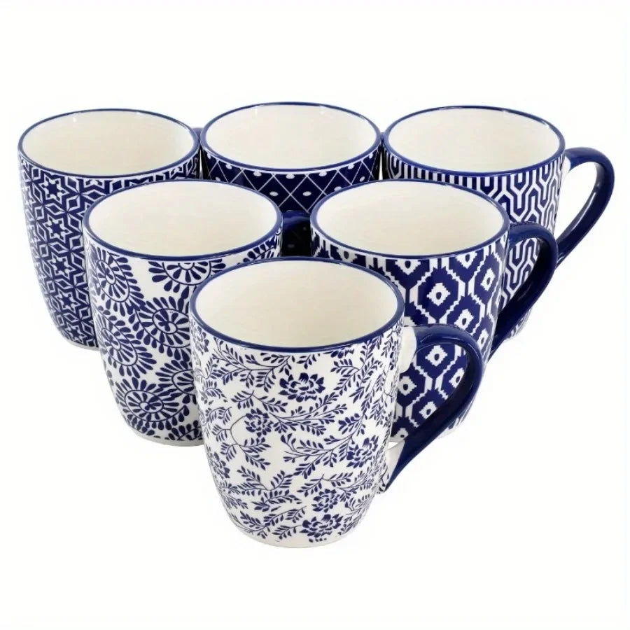 Blue Heritage Ceramic Mug Set Of 6