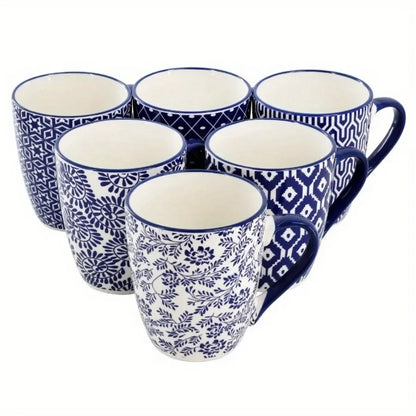 Blue Heritage Ceramic Mug Set Of 6