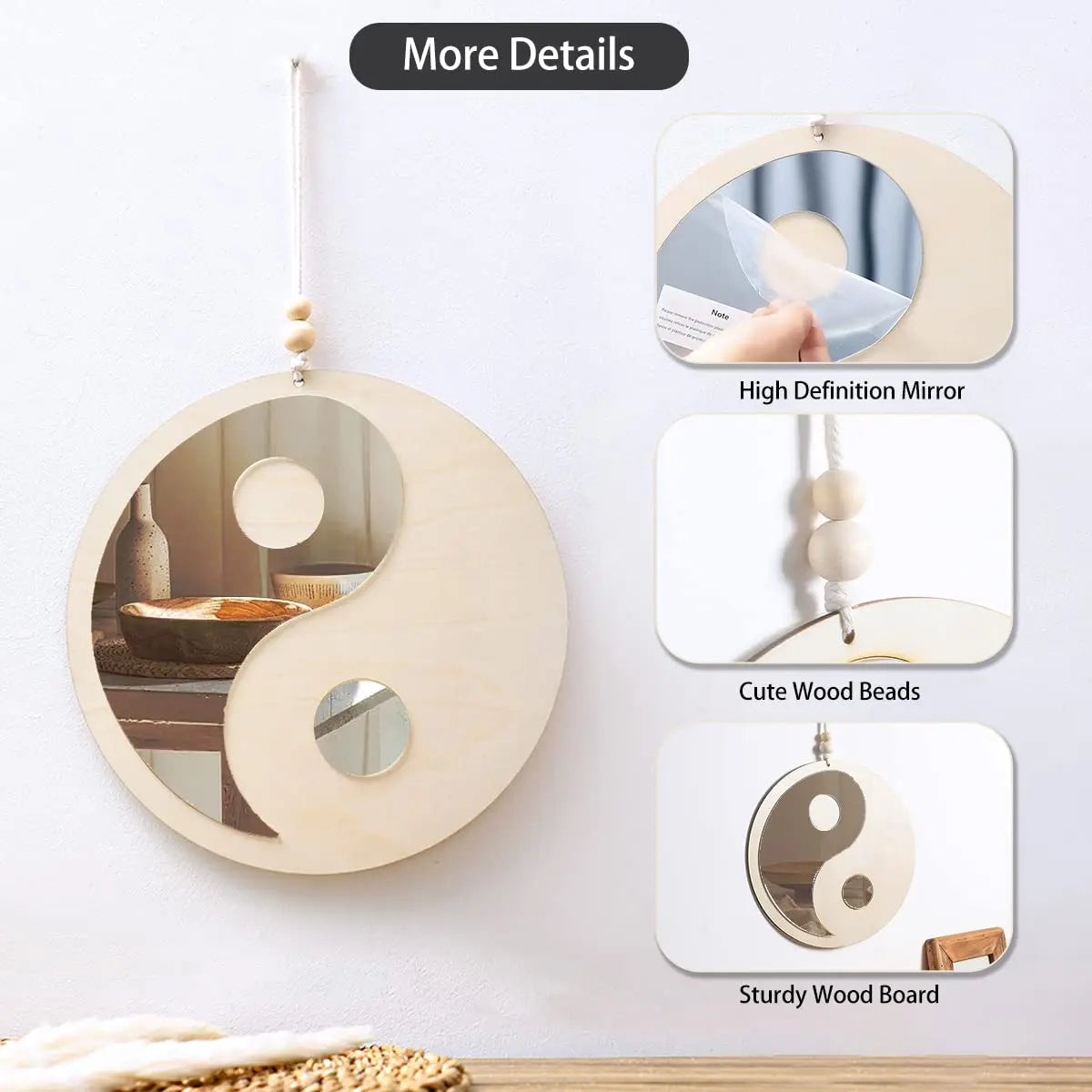 Yin Yang Wood Mirror