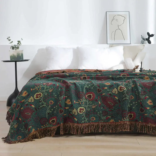 Midnight Garden Tapestry Blanket