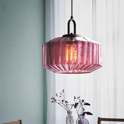 Retro Colored Glass Pendant Light