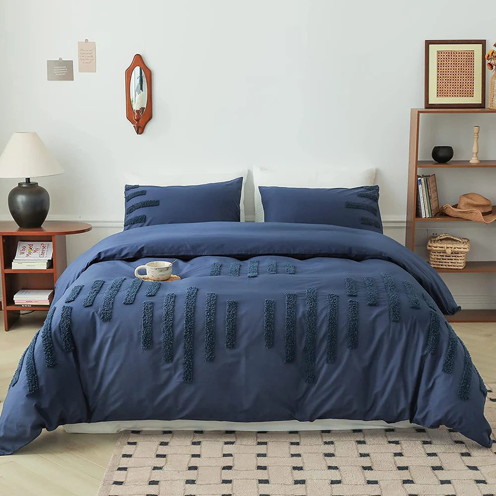 Stonefall Tufted Cotton Duvet Set