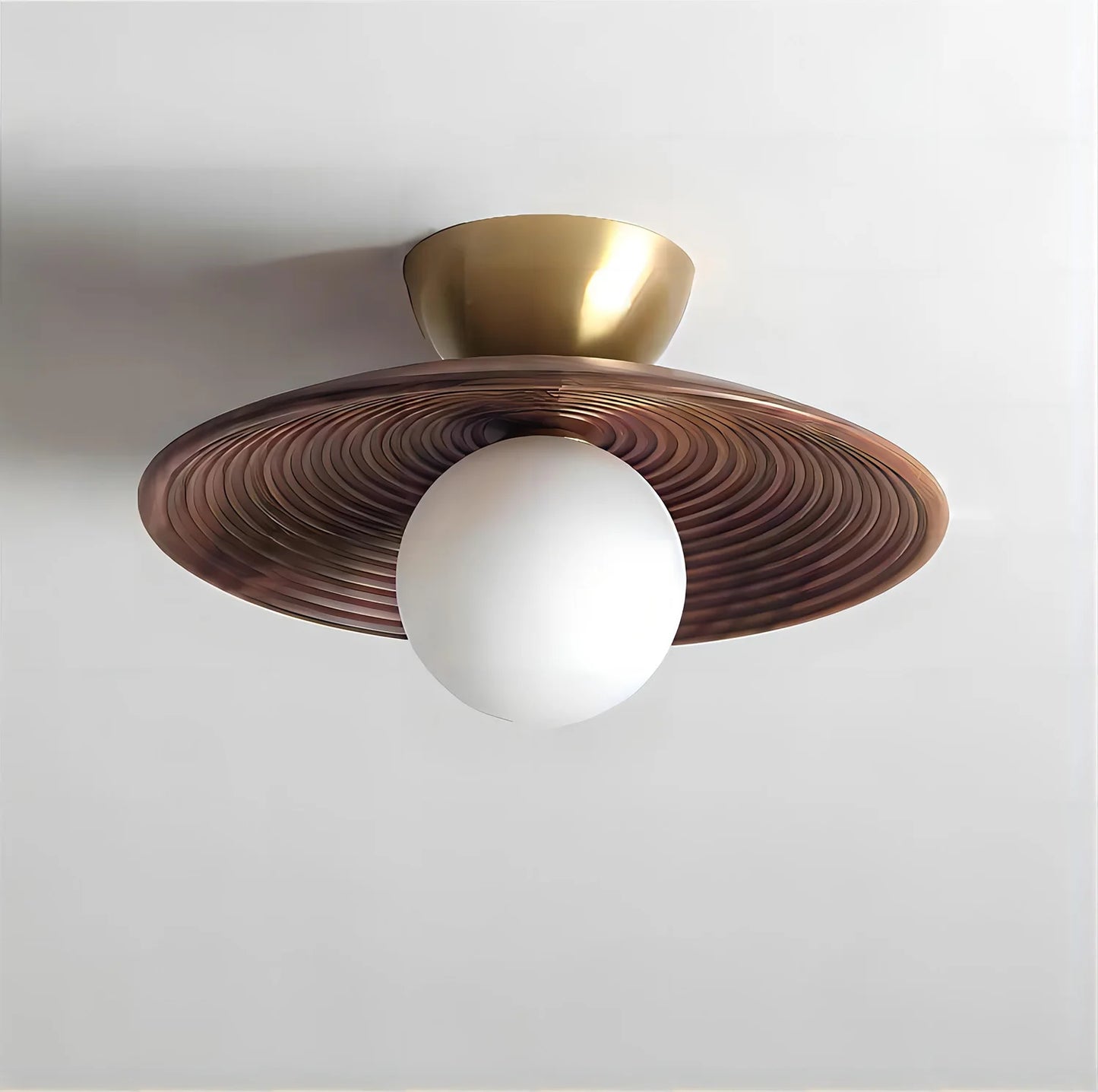 Aurora Wood Disc Ceiling Lamp