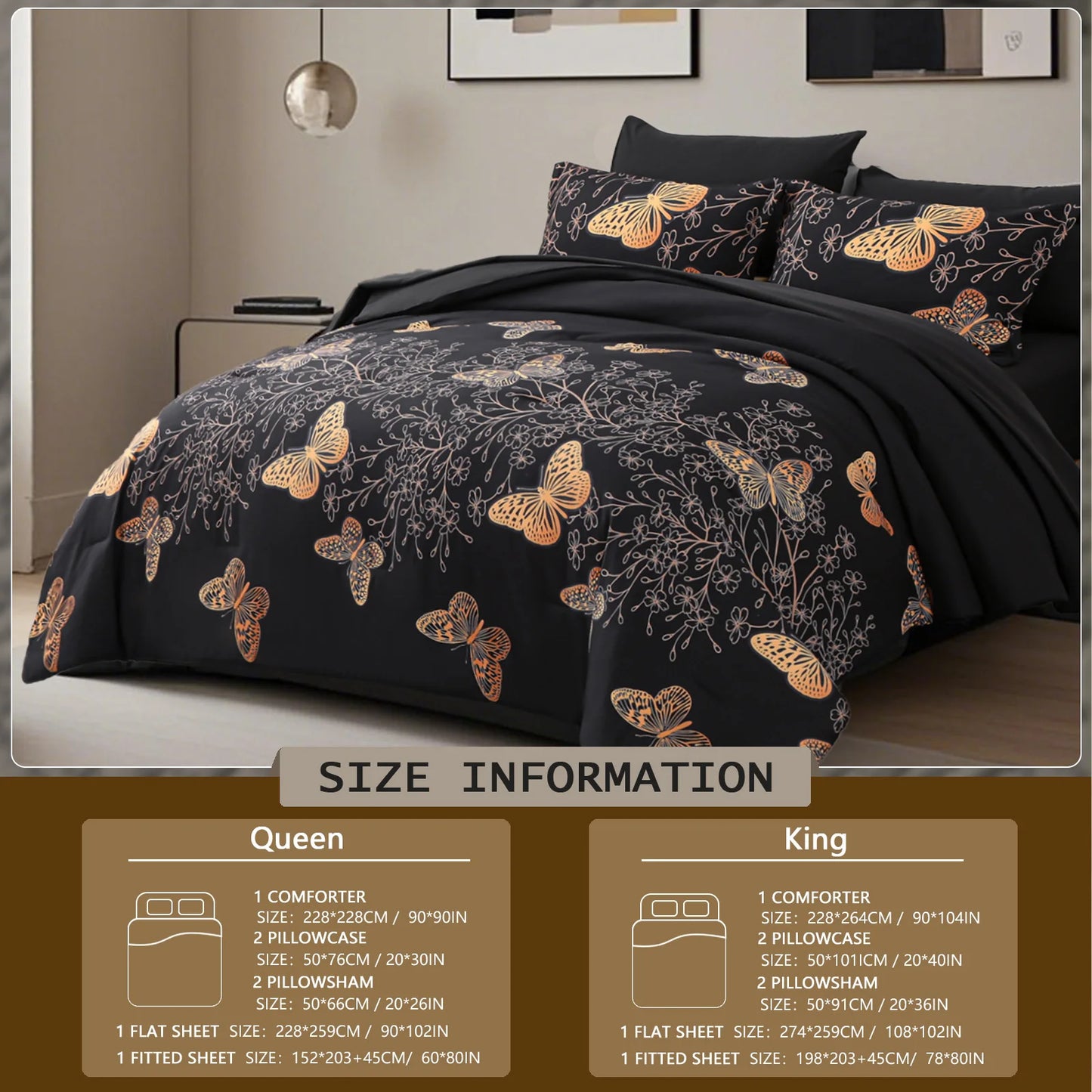 Nocturne Butterfly Bloom 7-Piece Comforter Set