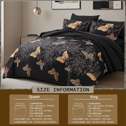 Nocturne Butterfly Bloom 7-Piece Comforter Set