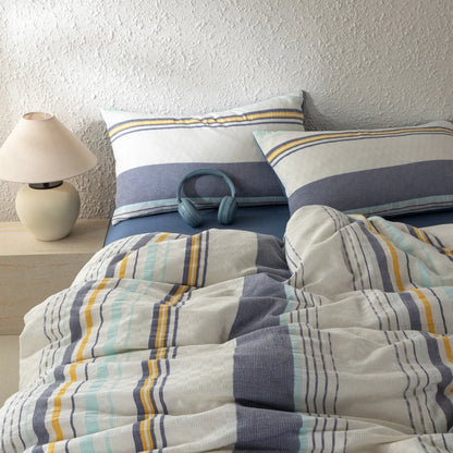 NORDÉLLE Cotton Stripe Duvet Cover Set