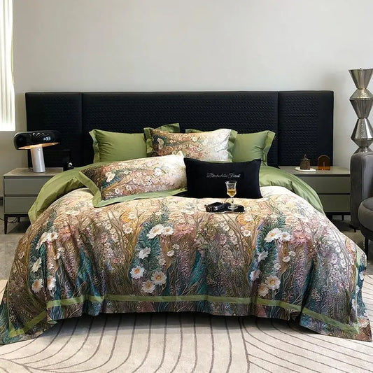 Verdant Bloom 600TC Egyptian Cotton Duvet Set