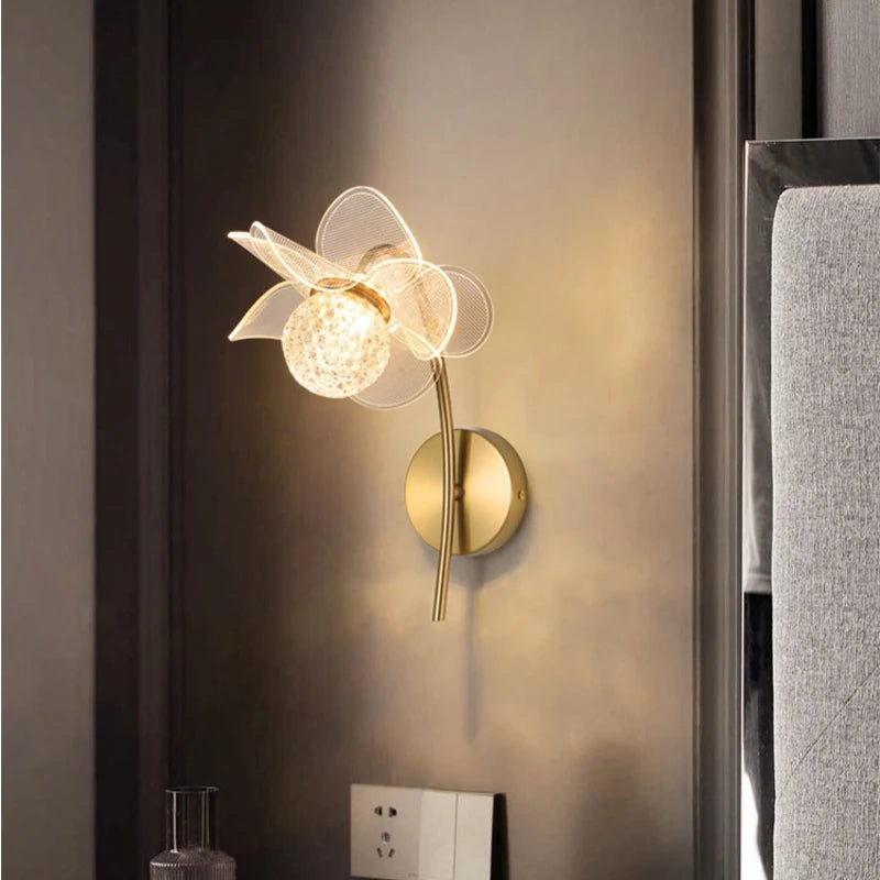 Aurora Bloom Brass Wall Light