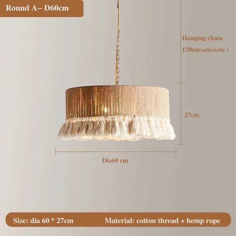 Liora Woven Halo Tassels Pendant Light