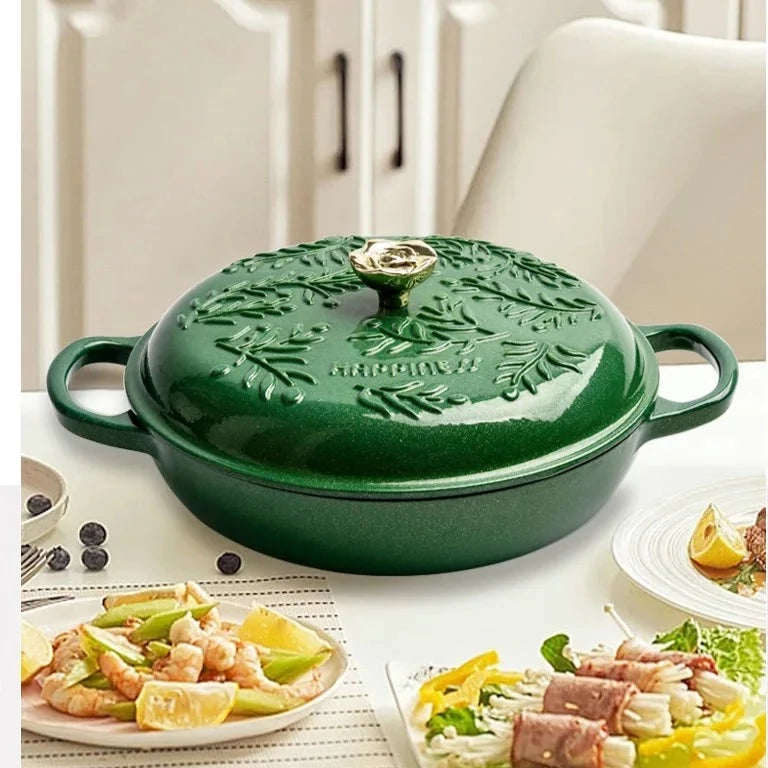 Green Cast Iron Cooking Pot