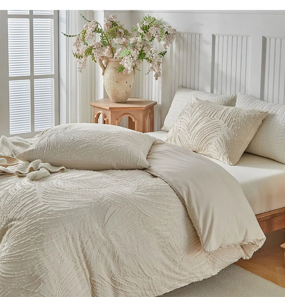 FeatherWhisper Textured Duvet Set