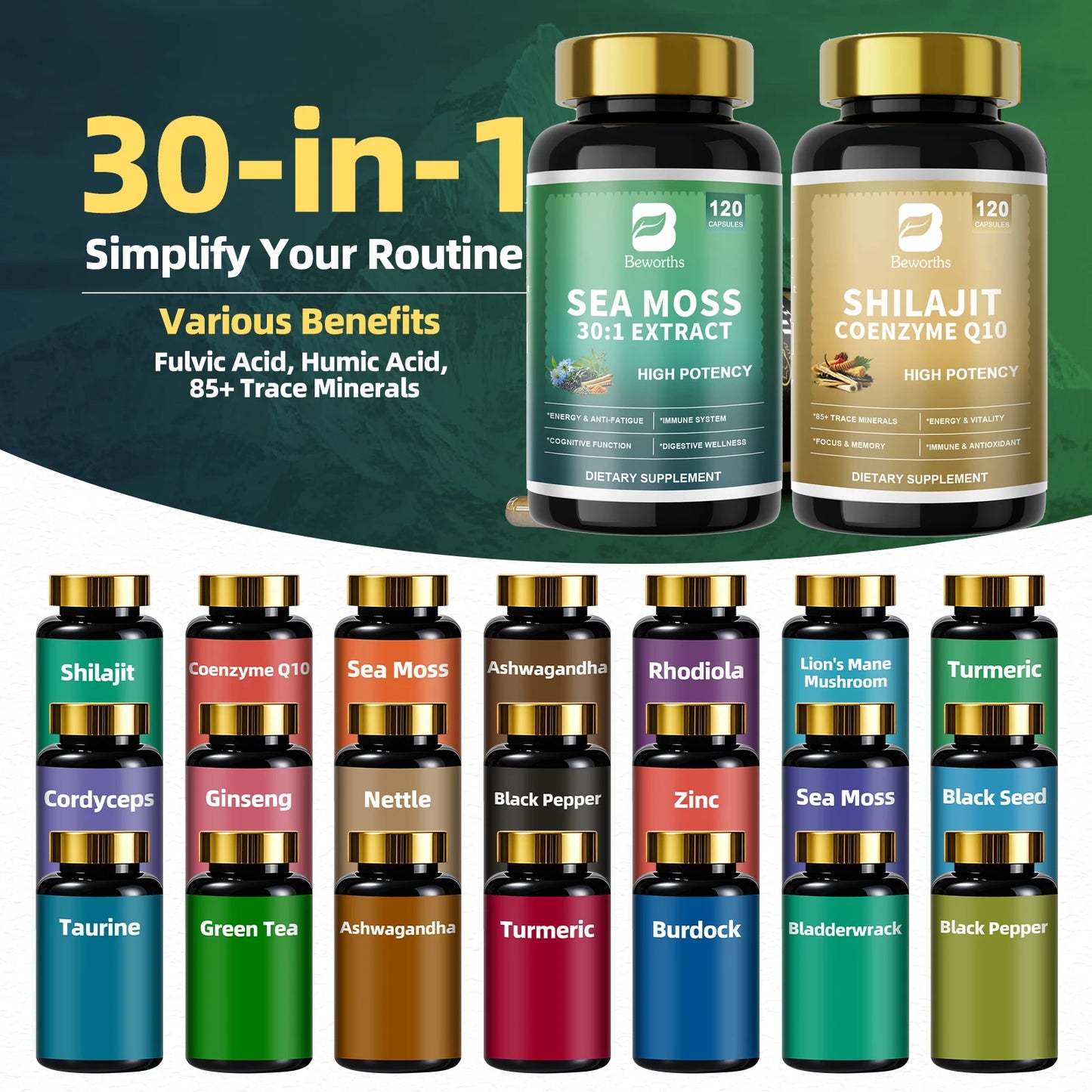 Shilajit & Sea Moss Supplement Set