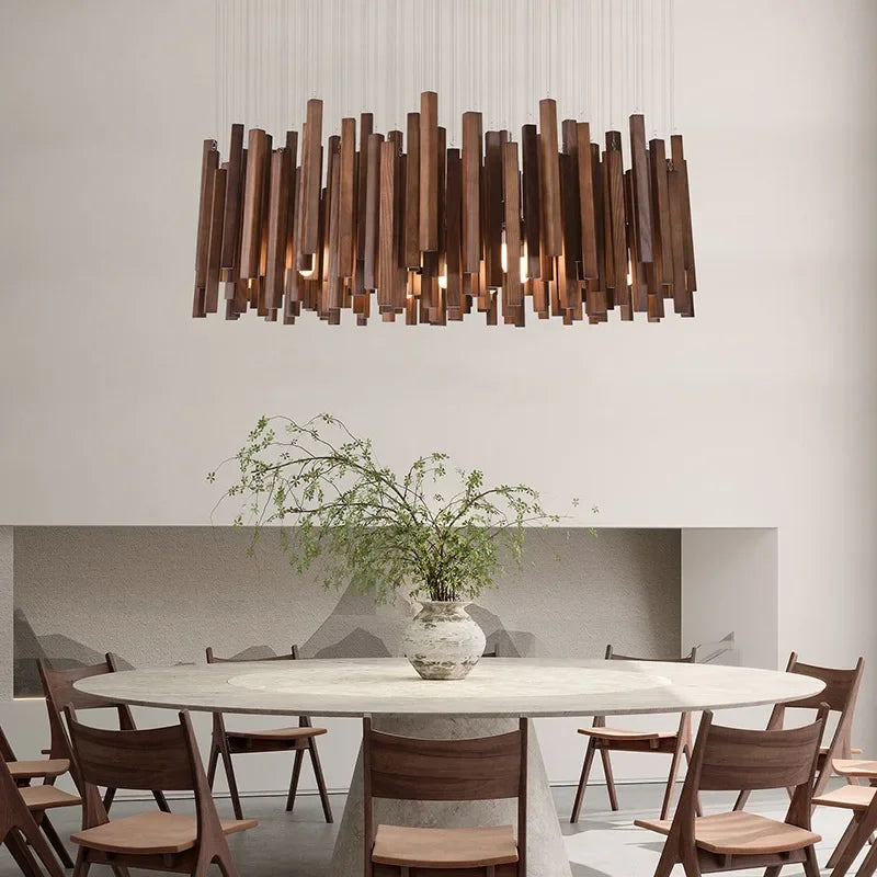 Strata Forge Wooden Chandelier