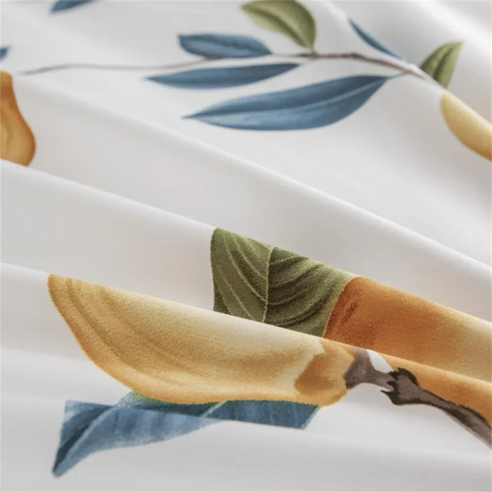 Lemon Branches Egyptian Cotton Duvet Cover Set