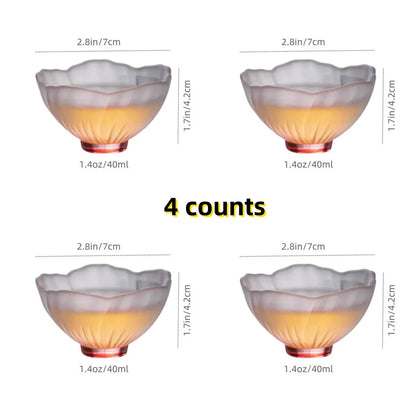 4 Pcs Glazed Sakura Bowls