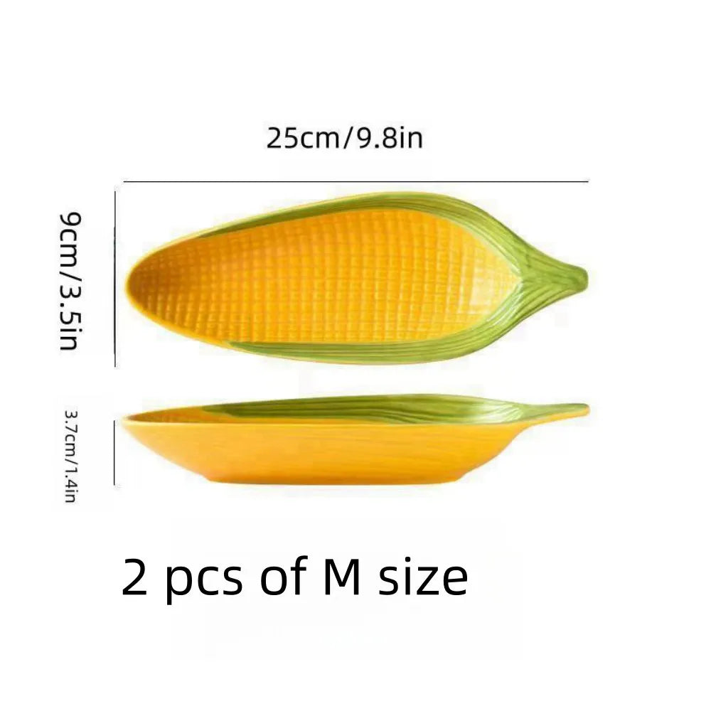 Corn Shaped Ceramic Plate