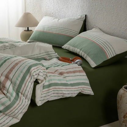 NORDÉLLE Cotton Stripe Duvet Cover Set