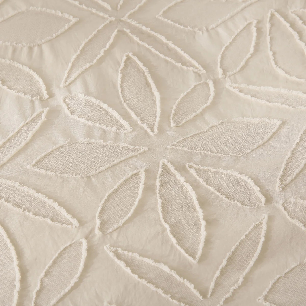 Floral Embroidery Tufted Boho Bedding Set