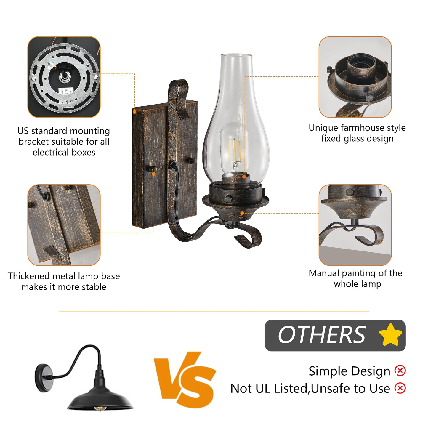 Heritage Rustic Ember Wall Sconce