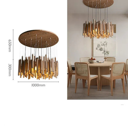 Strata Forge Wooden Chandelier