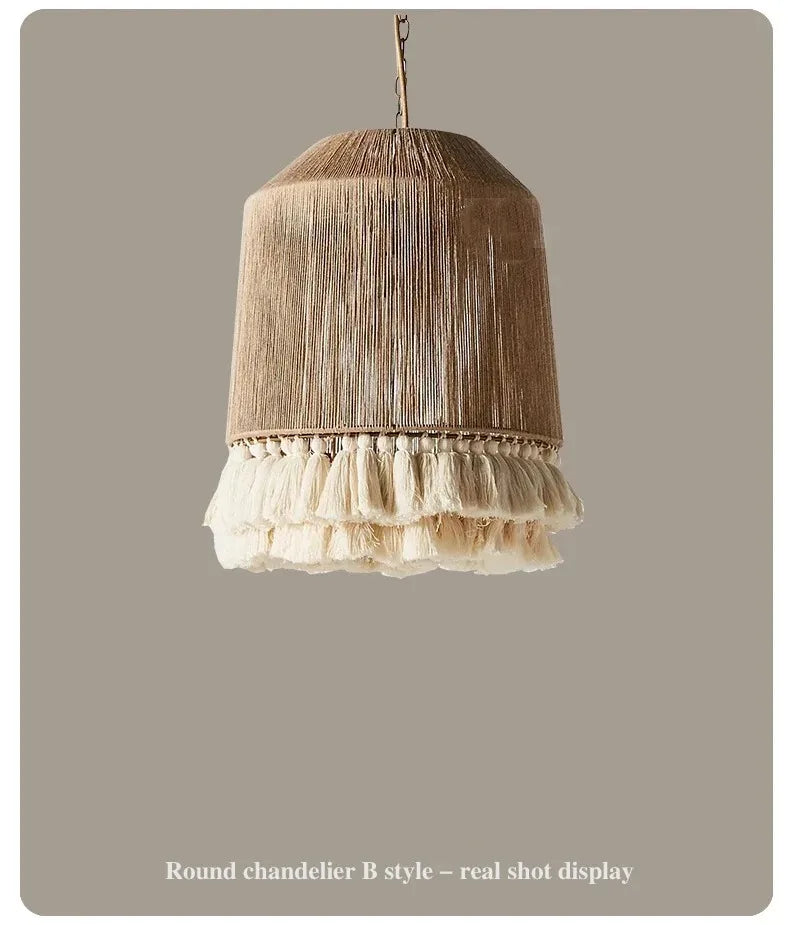 Liora Woven Halo Tassels Pendant Light