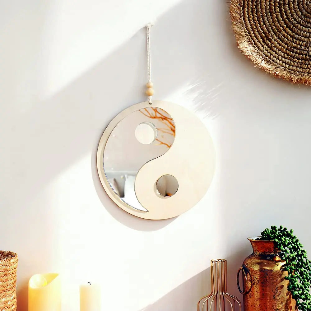 Yin Yang Wood Mirror