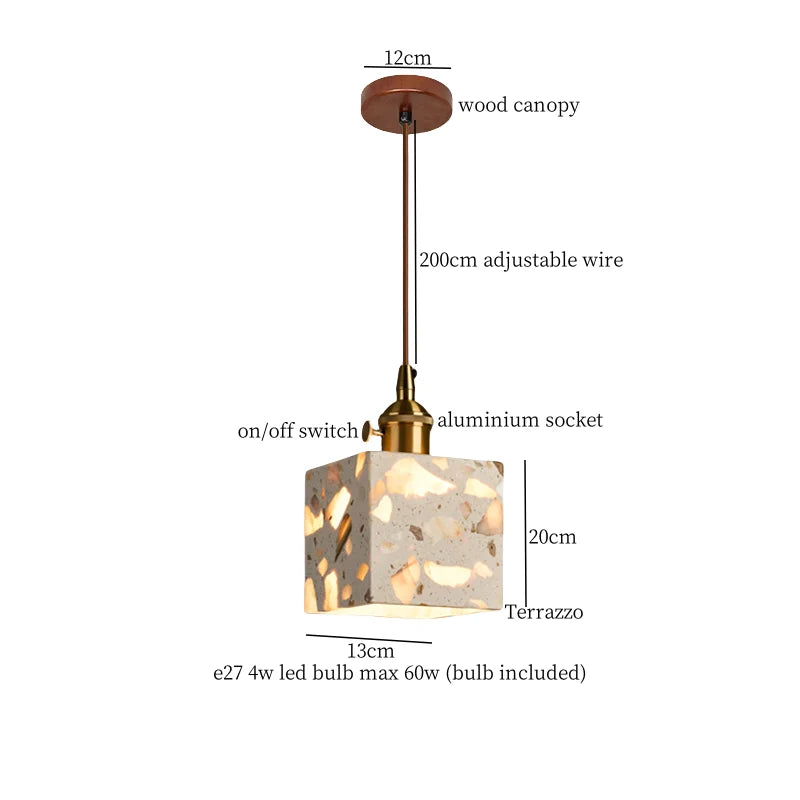 Terrazzo Stone Pendant Light