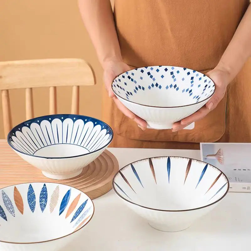 Japanese Style Ceramic Ramen Bowls