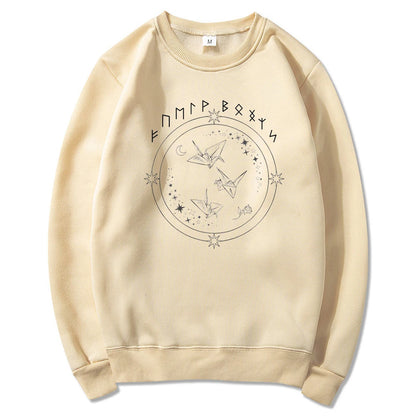 Celestial Origami Cranes Rune Sweatshirt