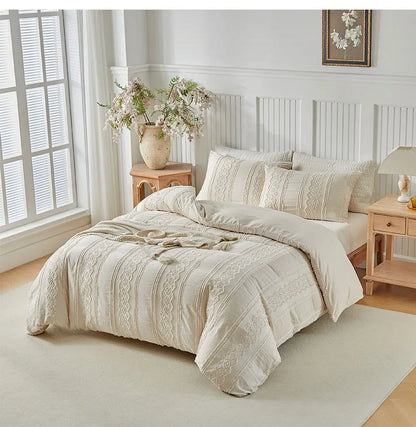 LoomSerene Geometric Tufted Duvet Set