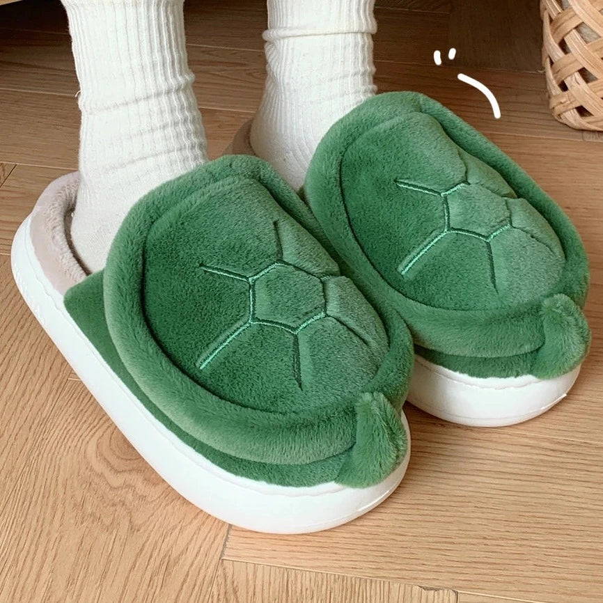 Cute Turtle Warm Plush Slippers