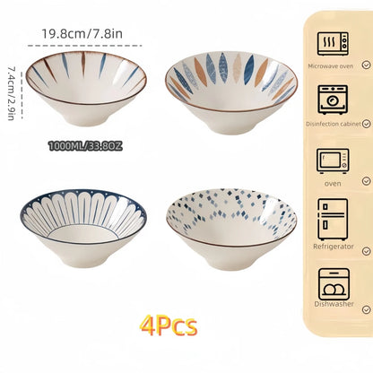 Japanese Style Ceramic Ramen Bowls