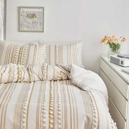 WanderWeave Pom-Stripe Bedding Set