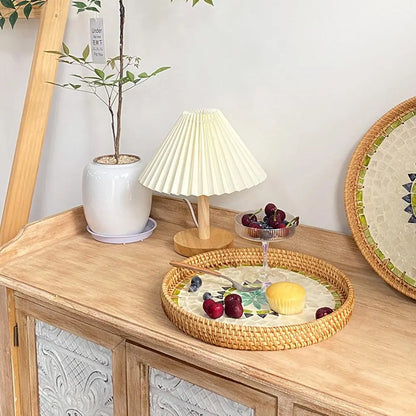 Colorful Shell Rattan Tray