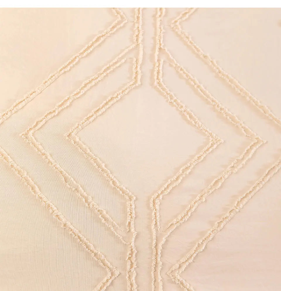 Roselle Tufted Geometric Duvet Cover Set