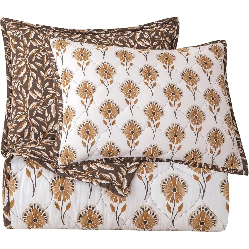 Accents Woodstock 3-Piece Reversible Cotton Quilt Set