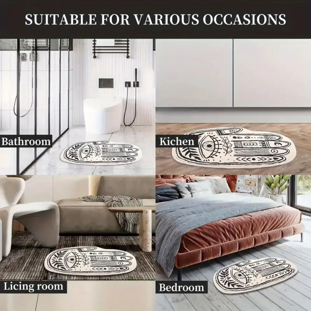 Hamsa Hand Guard Bath Mat