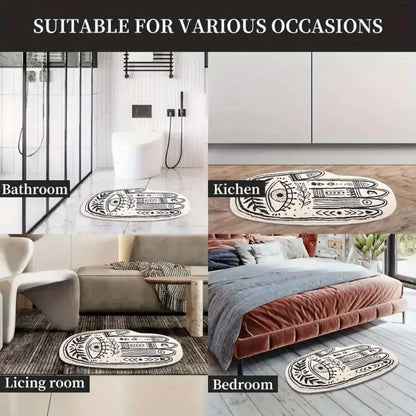 Hamsa Hand Guard Bath Mat