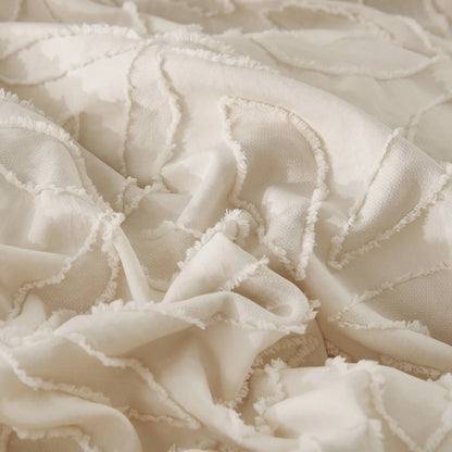 Floral Embroidery Tufted Boho Bedding Set