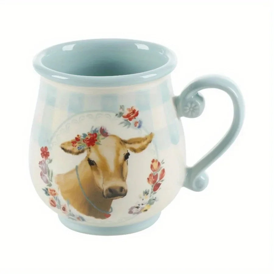 CountryCharm Plaid Pottery Mug Set (4-Piece)